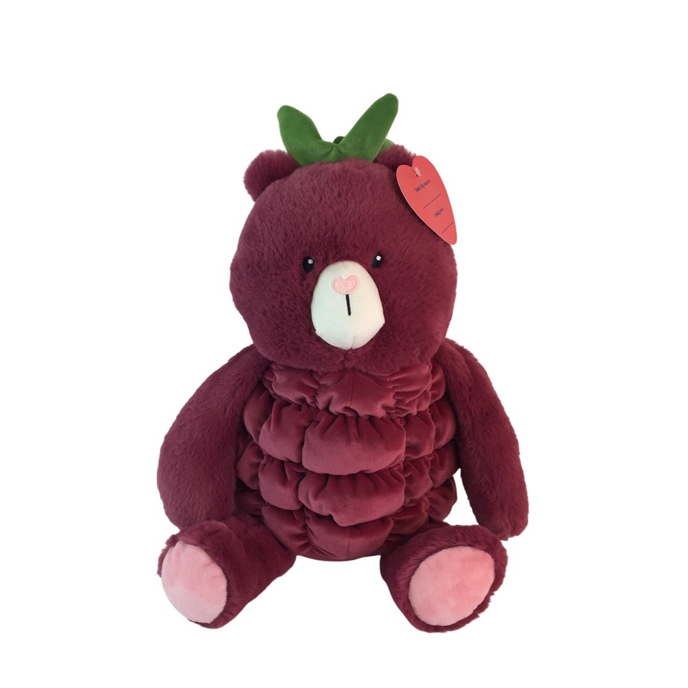 Gigglescape Raspberry Bear Plush 12" Maroon Fruit Stuffed Animal Target NWT